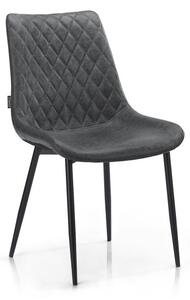 HOMEDE SHARONTI jídelní kožená židle - šedá barva