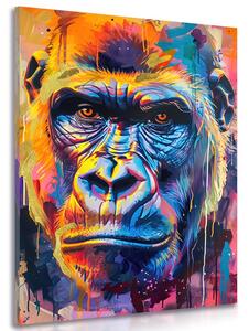 Obraz gorila s imitací malby