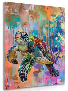 Obraz želva s imitací malby