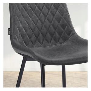 HOMEDE SHARONTI jídelní kožená židle - šedá barva