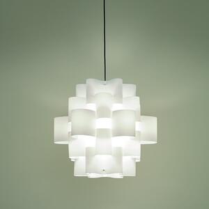 Quadrifoglio Group Sun, designové svítidlo z bílého textilu, 1x16W LED E27, průměr 50cm