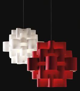 Quadrifoglio Group Sun, designové svítidlo z červeného textilu, 1x16W LED E27, průměr 50cm