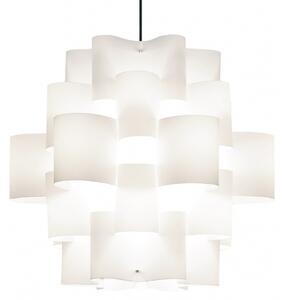 Quadrifoglio Group Sun, designové svítidlo z bílého textilu, 3x10W LED E27, průměr 75cm