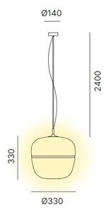 Quadrifoglio Group Afra, černé závěsné svítidlo z opálového matného skla, 1xE27, průměr 33cm