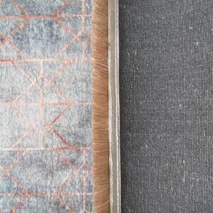 Makro Abra Moderní kusový koberec protiskluzový Horeca-New 108 Geometrický modrý Rozměr: 60x100 cm