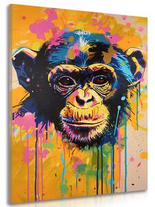 Obraz opice s imitací malby