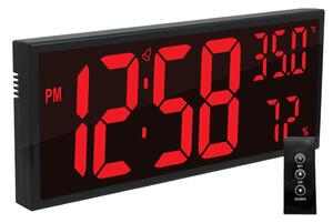 JVD Digitální černé nástěnné hodiny s LED podsvícením červené číslice JVD DH309.2 ( )