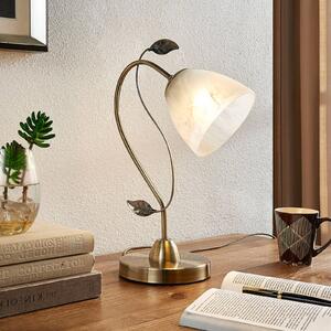 Lindby Stolní lampa Michalina v klasickém stylu, Bílá / opál, Obývací pokoj / jídelna, Sklo, Moderní