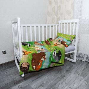 Sablio Mikroplyšové dětské povlečení do postýlky Lesní zvířátka 2 - 100x135 / 40x60