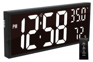 JVD Digitální černé nástěnné hodiny s LED podsvícením bílé číslice JVD DH309.1 ( )