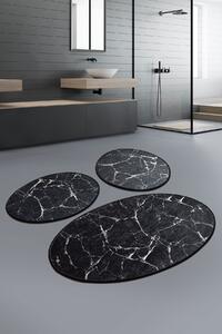 ASIR Koupelnová předložka MARBLE černábílá 3 ks