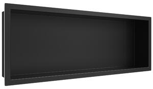 CERANO - Zápustná polička s okrajem do obkladu - černá matná - 60x20x10 cm