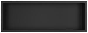 CERANO - Zápustná polička s okrajem do obkladu - černá matná - 90x30x10 cm