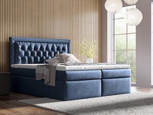 Čalouněná postel SLOAN 90x200 cm Odstín látky: Tmavá modrá (Kronos 08) - eTapik