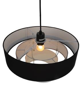 Závěsné svítidlo Lindby Coria, černá/šedá/bílá, Ø 40 cm, E27