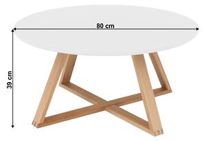 KONDELA Konferenční stolek, bílá/přírodní, INFERO