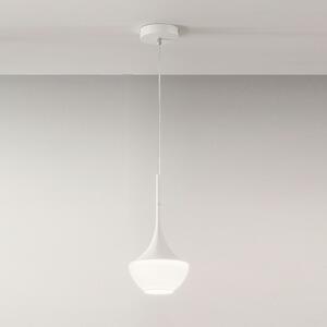 Fabas 3623-41-102 Apollo, bílé závěsné svítidlo s mléčným sklem, 1xE27, průměr 20cm