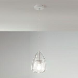 Fabas 3673-40-241 Britton, transparentní závěsné svítidlo v kombinaci kov/sklo, 1xE27, průměr 22cm