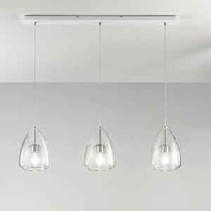 Fabas 3673-48-241 Britton, transparentní závěsné svítidlo v kombinaci kov/sklo, 3xE27, délka 110cm