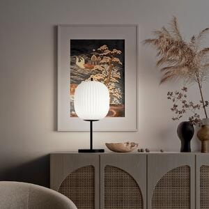 Fabas 3689-30-101 Domizia, stolní lampa s vypínačem, černý kov/bílé sklo, 1xE27, výška 52cm