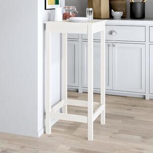 Barový stolek bílý 50 x 50 x 110 cm masivní borové dřevo
