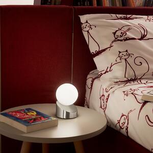 Fabas 3360-30-178 Gravity, dotyková stolní lampa satinovaný nikl, LED 5W 3000K, průměr 10cm