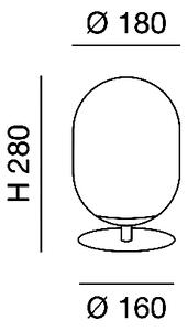 Fabas 3519-30-126 Infinity, černá stolní lampa kov/kouřové sklo, 1xE27, průměr 18cm