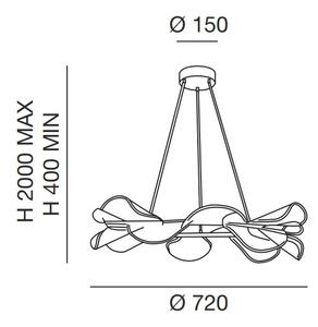 Fabas 3626-45-102 Sylvie, závěsné svítidlo z bílého metakrylátu, LED 40W 3000K, průměr 72cm