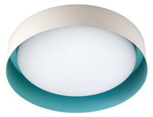 Linea Light 8296 Crew_2, stropní svítidlo s béžovo-modrým límcem, 17W LED 3000K, prům. 33cm