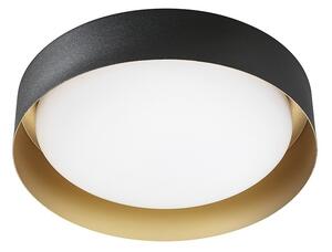 Linea Light 8295 Crew_2, stropní svítidlo s černo-zlatým límcem, 17W LED 3000K, prům. 33cm