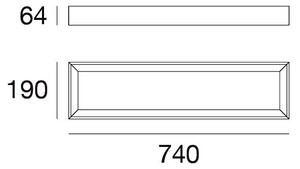 Linea Light CA008DBBMDI Tara dimmable, černé stropní svítidlo, 28W LED 2700K stmívatelné phase-cut, 74x19cm