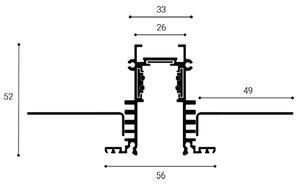 LED2 6093301 Mag track 48V, bílá zapuštěná kolejnice pro magnetický systém, DALI, 200cm