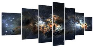 Obraz - Vesmír s mlhovinou (210x100 cm)