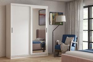 Dvoudveřová skříň se zrcadlem 100 cm SKRONA - bilá