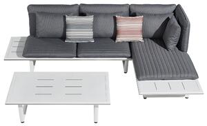 Zahradní 3 místná rohová sedací souprava SOPHIA WHITE GREY Exteriér | Zahradní sedací sestavy