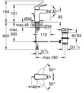 GROHE 1018770000 - Bidetová baterie DICE lesklý chrom