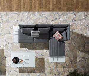 Zahradní 3 místná rohová sedací souprava SOPHIA WHITE GREY Exteriér | Zahradní sedací sestavy