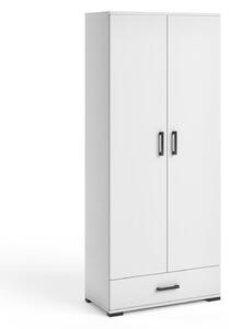 Vysoká dvoudveřová skříň 80 cm KLENRI - bílá