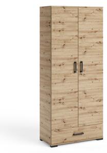 Vysoká dvoudveřová skříň 80 cm KLENRI - dub artisan