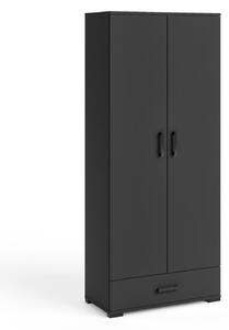 Vysoká dvoudveřová skříň 80 cm KLENRI - černá