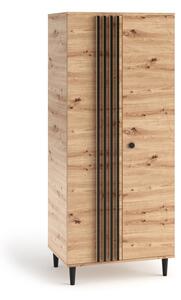 Dvoudveřová skříň s lamelami 80 cm WARDOX - dub artisan