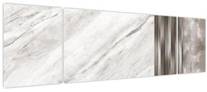 Obraz - Mramor se stříbrnými linkami (170x50 cm)