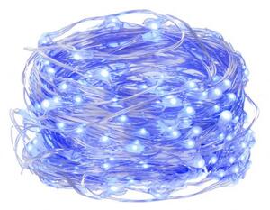 SPRINGOS LED řetěz Nano Profi 10,2 m, 100 LED, IP44, 8 světelných módů s ovladačem, 3x AA, modrá CL0103