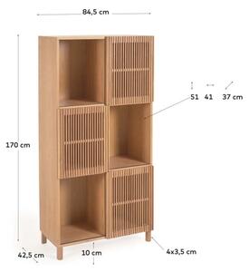 Knihovna v dekoru dubu s posuvnými dveřmi v přírodní barvě 85x170 cm Beyla – Kave Home