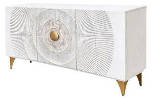 Komoda GOLDEN SUNSET 140 CM bílá masiv mango Nábytek | Úložné prostory | Komody | Nízké
