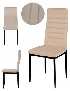 Ekspand | Jídelní židle LR-1494 - Béžová barva - Ergonomická - Moderní design v sametu