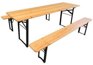 Pivní set 197x60 cm – Zahradní stůl s lavicemi pro 8 osob - 197cm x 60cm -