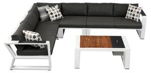 Zahradní 5 místná rohová souprava EXEE WHITE BLACK Exteriér | Zahradní sedací sestavy