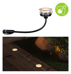 Paulmann 94721 Plug&Shine Floor, zápustné svítidlo do terasy 2W LED 2200K, stříbrná, prům. 7cm, IP67