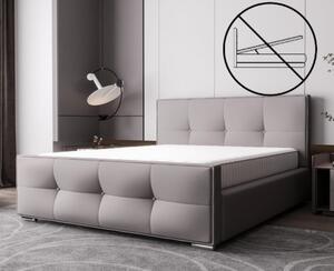 Luxusní čalouněná postel v glamour stylu světle šedá 180 x 200 cm bez úložného prostoru